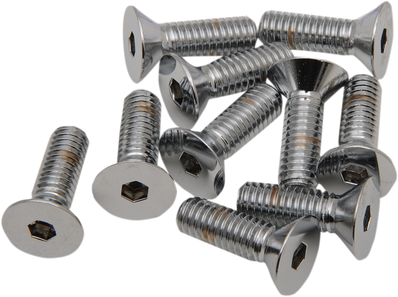 Drag Specialties MPB578 Chrome Flat-Head Bolts – 5/16"-18 x 3/4"
