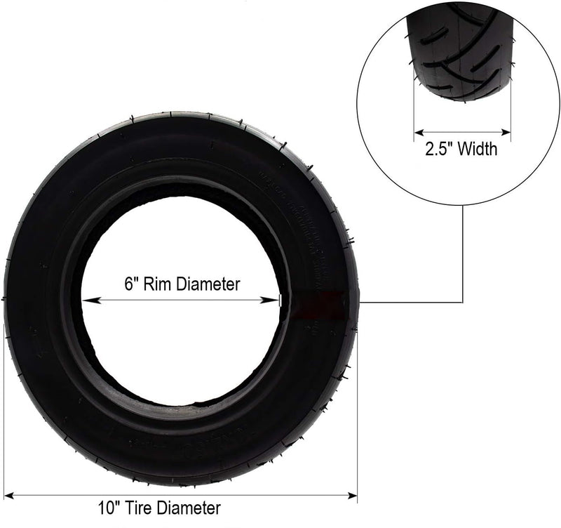 Universal Parts 10x2.5 Tire & Tube | 90° Valve