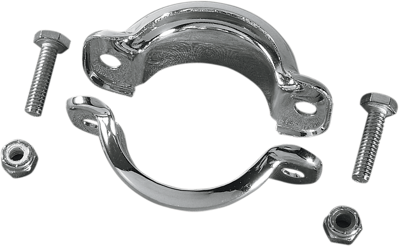DRAG SPECIALTIES, Drag Specialties Chrome Muffler Clamps Part Number 74785 - Set of Two