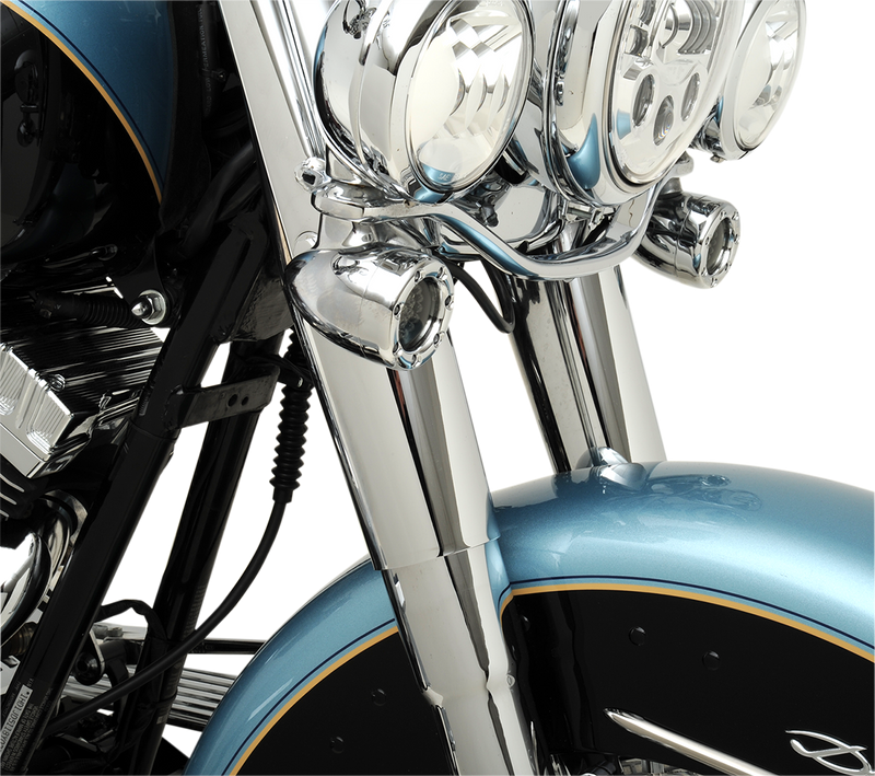 Drag Specialties Chrome Fork Slider Covers - Stock Length for Harley-Davidson