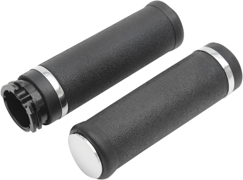 DRAG SPECIALTIES Hotop Smooth Rubber Grips with Accent Rings and End Caps – Part #17-0556-BC324