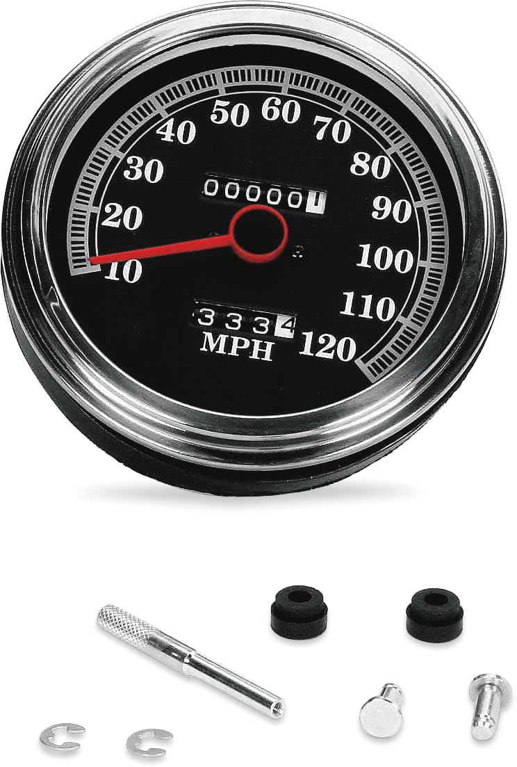 DRAG SPECIALTIES FL-'89-'95 Style 2240:60 Speedometer - Black Face, Part Number 72423M