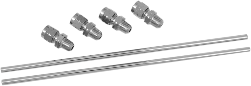 DRAG SPECIALTIES Chrome Rocker Oil Line Set for Harley Sportster 70386
