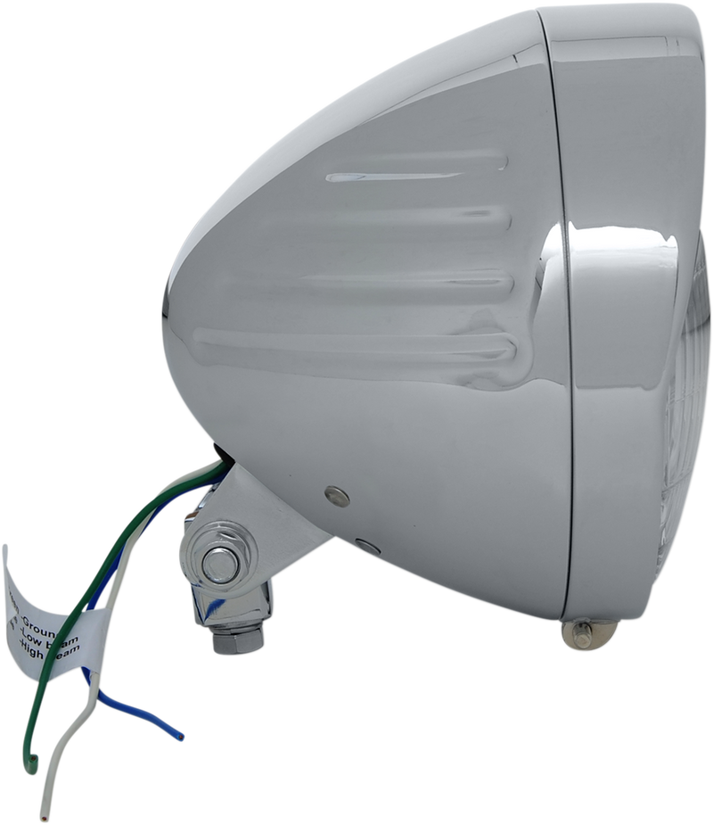 Drag Specialties Headlight with Visor 6-1/2 inch - Grooved Model 20-0338-BXLB1