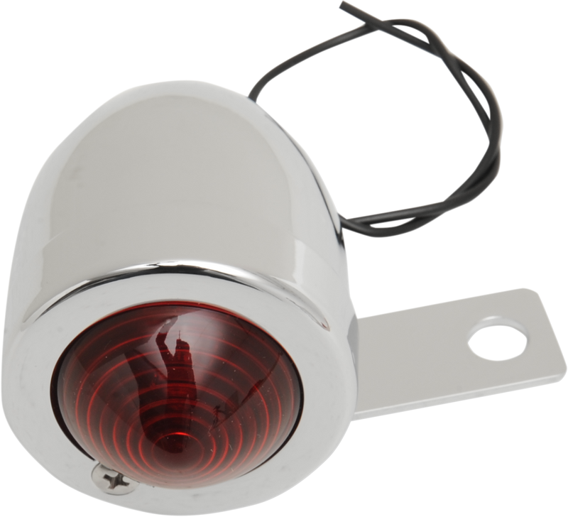DRAG SPECIALTIES, DRAG SPECIALTIES Bullet Light with Mount - Right - Red Lens - Chrome 162084-BC207
