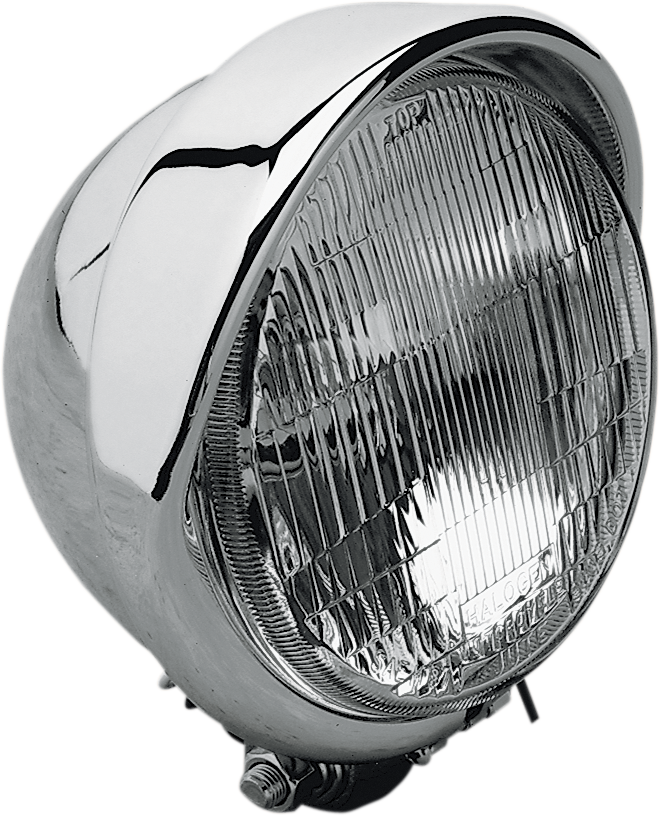 Drag Specialties Headlight with Visor for Harley-Davidson H-4 - 5-3/4 inch Chrome 206002HDV-BXLB2