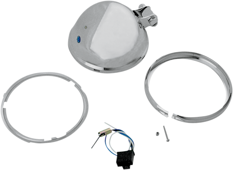 Drag Specialties Bottom Mount Headlight Shell | 5-3/4" Chrome w/ Trim Ring