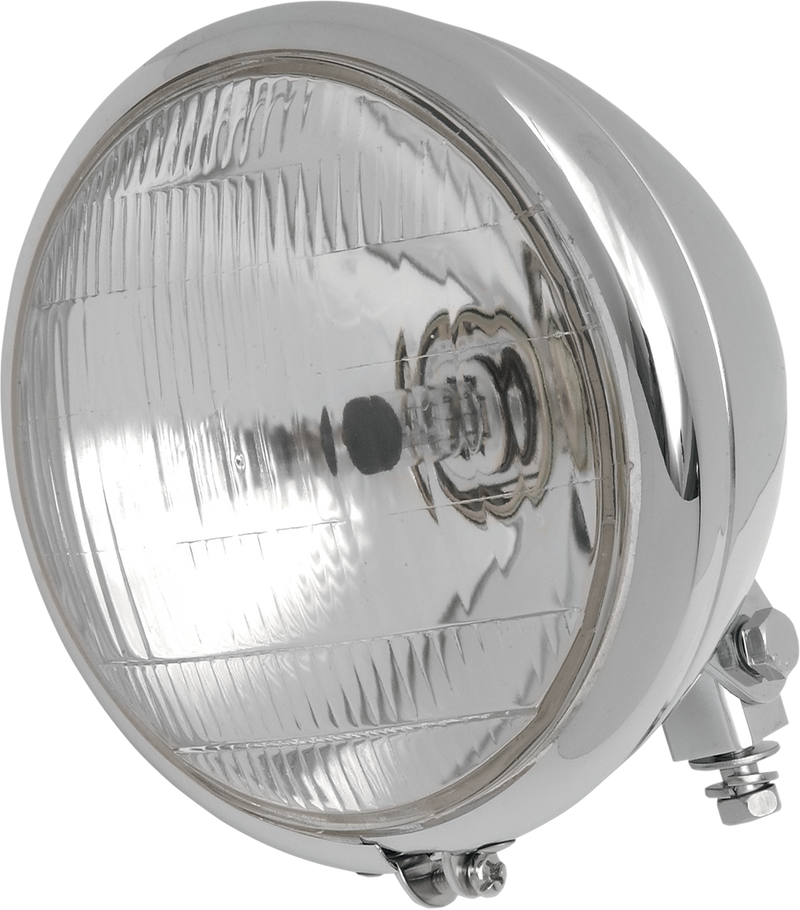 DRAG SPECIALTIES Custom 6-1/2 Inch Headlight 160314-BX-LB2 with 55/100 W Quartz Halogen Bulb
