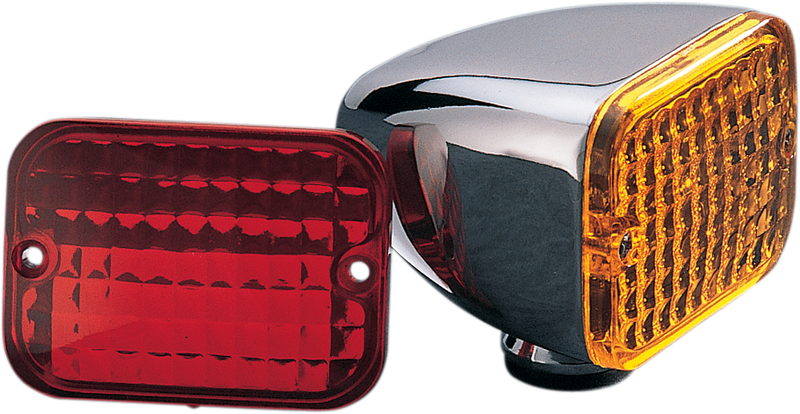 Drag Specialties Rectangular Market Light - Dual Filament Amber/Red 163075-BC216