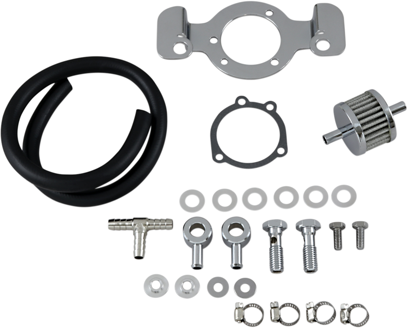 Drag Specialties Crankcase Breather with Support Bracket Kit for Harley Sportster 120087-BC514