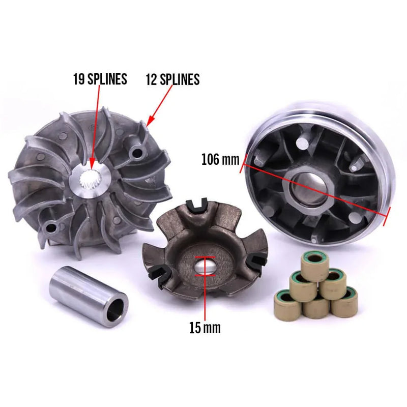 Blue Line OEM-Spec Variator Assembly: GY6 125-170cc