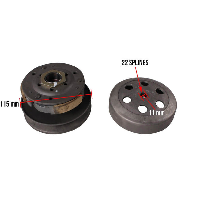 Complete Clutch and Bell Assembly; CSC go., 139QMB Scooters