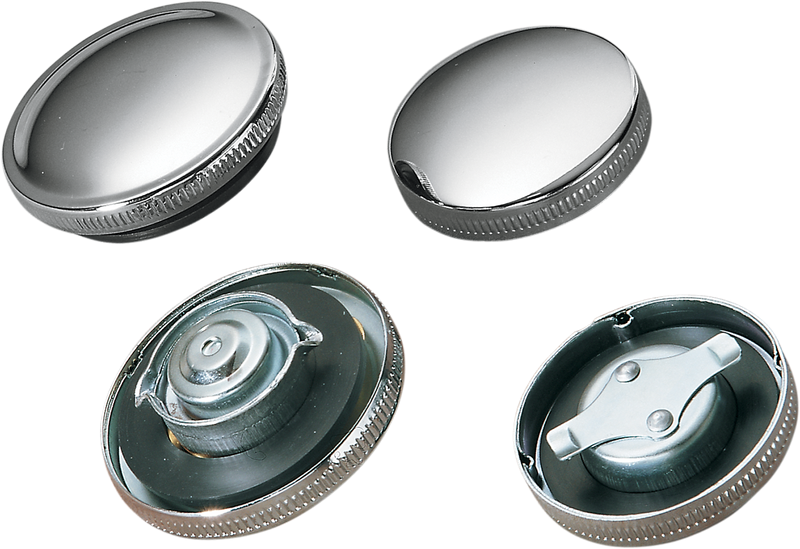 DRAG SPECIALTIES, DRAG SPECIALTIES Chrome Non-Vented Gas Cap 03-0027-BC222 for OEM and Custom Motorcycle Tanks