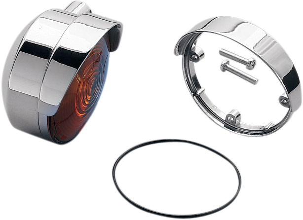 DRAG SPECIALTIES Chrome Die-Cast Turn Signal Visor 73021 for Motorcycle Front & Rear Signals