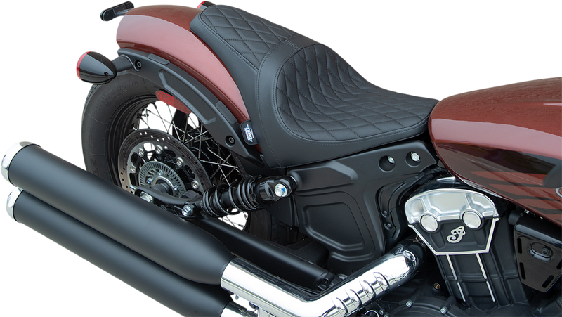 DRAG SPECIALTIES SEATS, Drag Specialties 3/4 Solo Seat for 2018-2022 Scout Bobber - Black Diamond Stitch