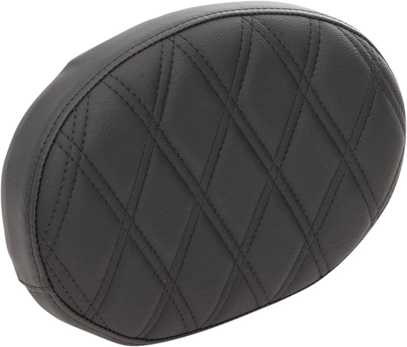 DRAG SPECIALTIES SEATS, DRAG SPECIALTIES SEATS Oval Sissy Bar Pad - Double Diamond Black Stitch for Harley FL '99-'22 - Part #0822-0428