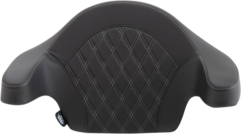 DRAG SPECIALTIES SEATS, Drag Specialties Seats King-Pak Pad with Double Diamond Silver Thread for Harley-Davidson Tour-Pak and Drag Specialties Tour Box - Part 0822-0438