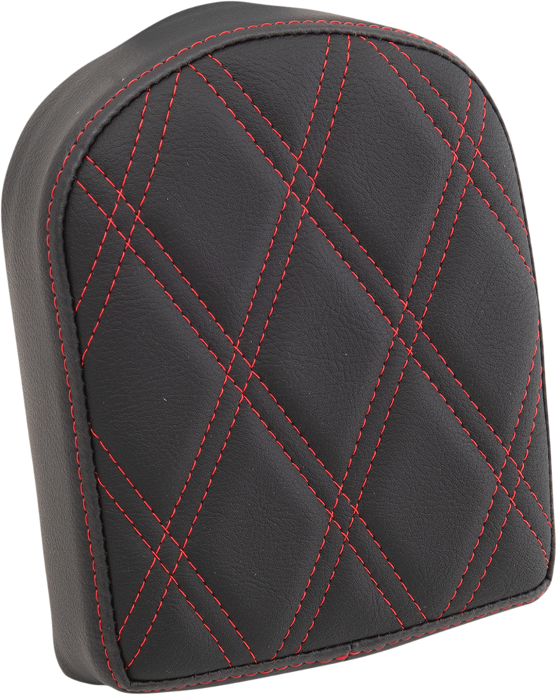 DRAG SPECIALTIES SEATS, Drag Specialties Seats Double Diamond Red Sissy Bar Pad - Short, Part #0822-0445