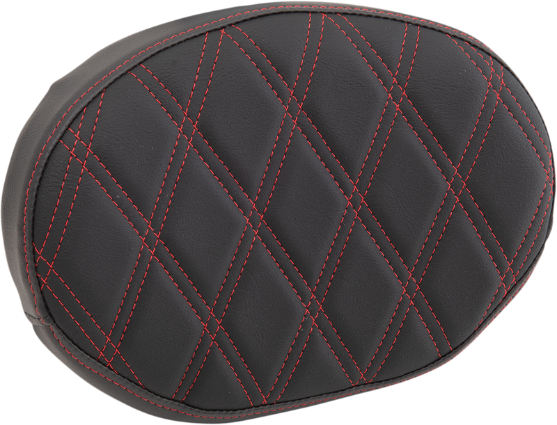 DRAG SPECIALTIES SEATS, Drag Specialties Seats Double Diamond Sissy Bar Pad in Red, Part Number 0822-0448
