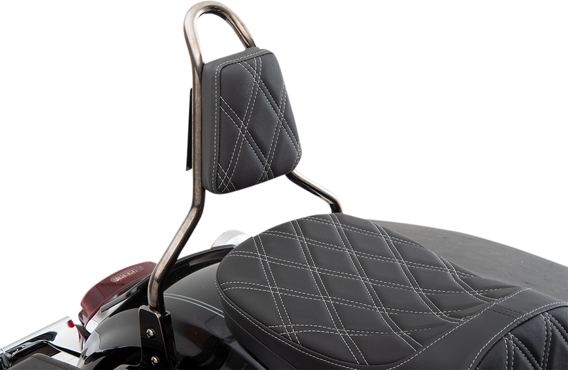DRAG SPECIALTIES SEATS, DRAG SPECIALTIES SEATS Tapered Backrest Pad with Double Diamond Silver Stitch – Part 0822-0450