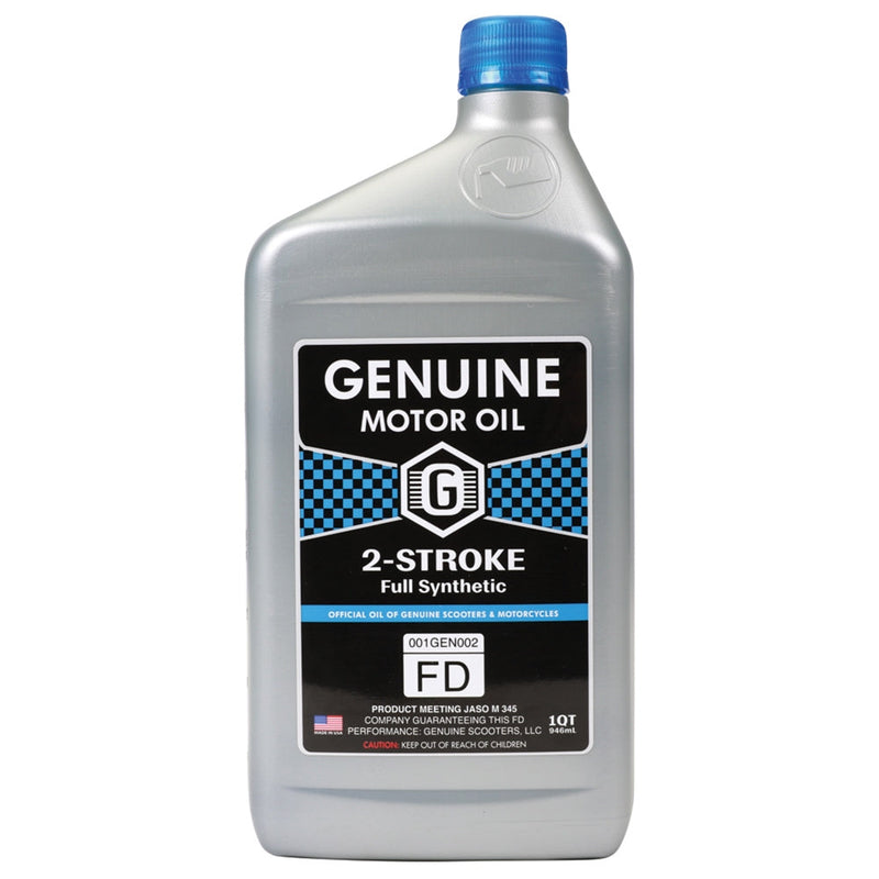 Genuine Motor Oil: Synthetic 2T JASO FD Engine Oil - 1Quart