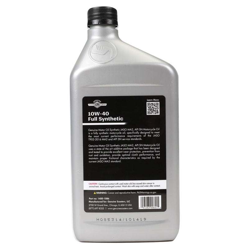 GSC Motor Oil: 10W-40 JASO MA-2  Engine Oil - 1 QT