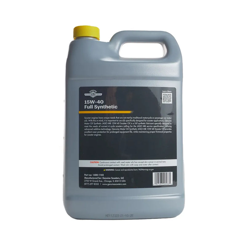 Genuine 15W-40 JASO MB Full Synthetic Engine Oil | 1 Gallon