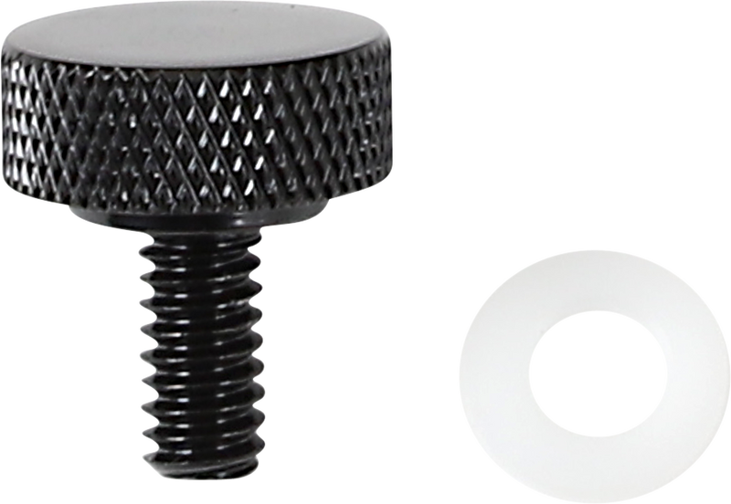 DRAG SPECIALTIES, DRAG SPECIALTIES Seat Knob with 1/4"-20 Thread, Smooth Top, Black Finish - Part 370283