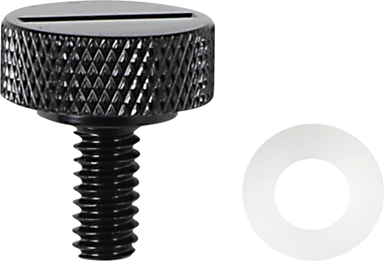 DRAG SPECIALTIES, DRAG SPECIALTIES Seat Knob - Slotted - Black - 1/4"-20 Thread - Part 370298
