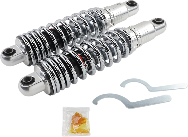 DRAG SPECIALTIES SHOCKS, DRAG SPECIALTIES SHOCKS Premium Ride-Height Adjustable 13-Inch Heavy Duty Chrome C16-0154H