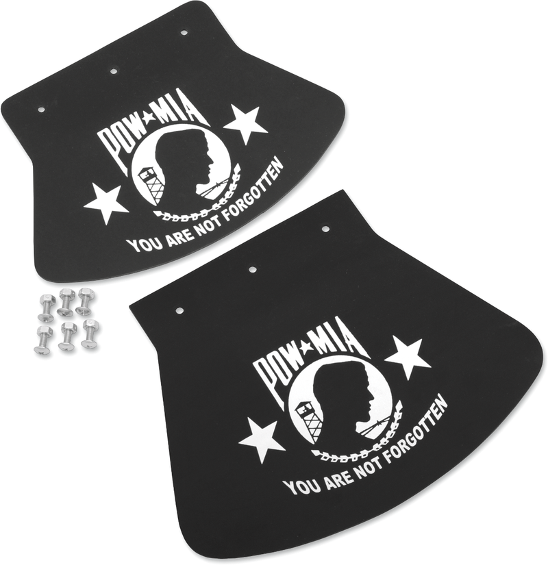 DRAG SPECIALTIES SEATS, DRAG SPECIALTIES SEATS POW-MIA Mud Flap - 10-1/2 Inch Wide x 8 Inch High, Part Number 1420-0046