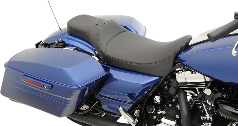 DRAG SPECIALTIES SEATS, DRAG SPECIALTIES SEATS Extended Reach Predator Seat - Mild Stitched with Backrest Receptacle for FL 2008-2024, Part #0801-1005