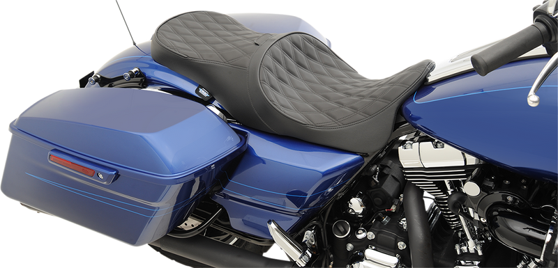 DRAG SPECIALTIES SEATS, Drag Specialties Seats Low Forward Touring Seat – Double Diamond for Harley FL '08-'24, Part 0801-1011