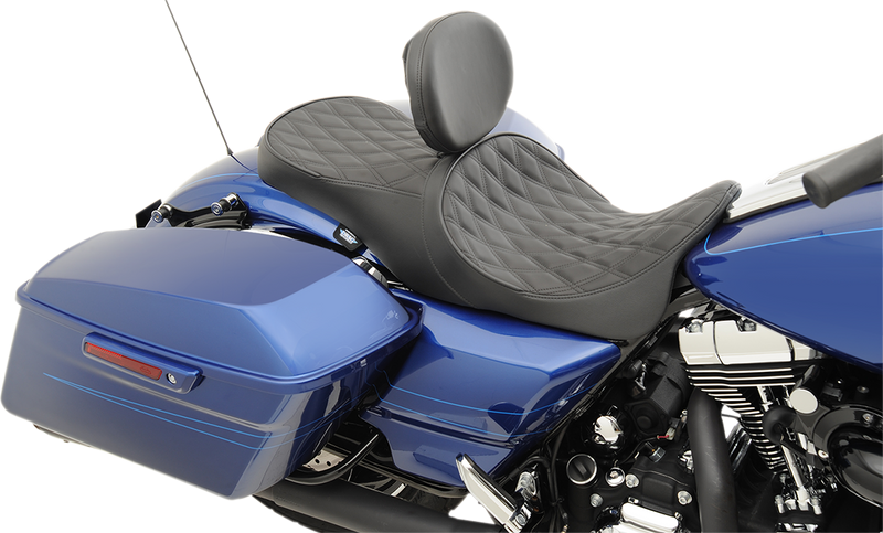 DRAG SPECIALTIES SEATS, Drag Specialties Seats Low Forward Touring Seat – Double Diamond for Harley FL '08-'24, Part 0801-1011