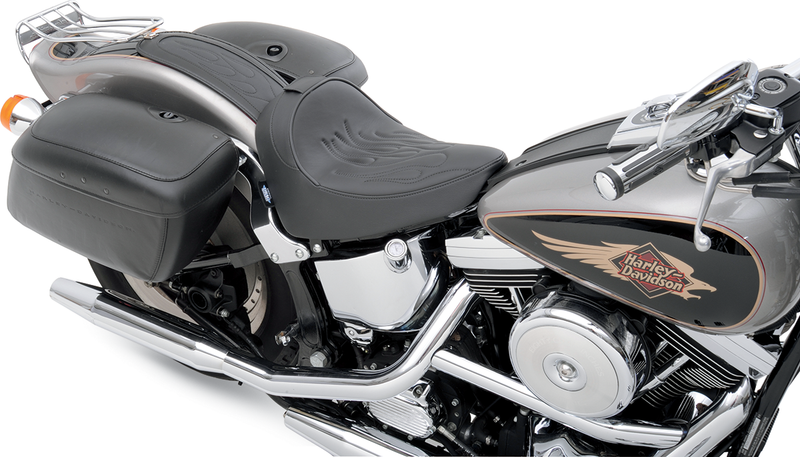 DRAG SPECIALTIES SEATS, Drag Specialties Seats Fender Skin with Flame Stitched Automotive-Grade Vinyl Center - Part 1405-0152