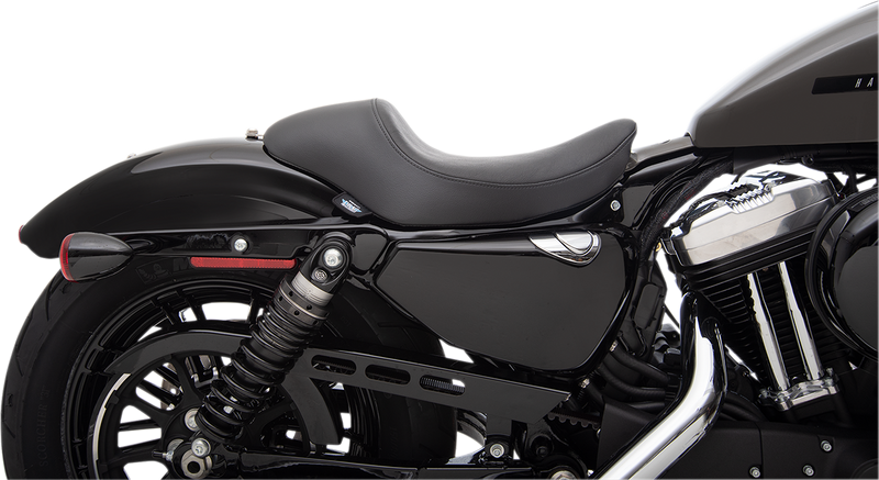 DRAG SPECIALTIES SEATS, DRAG SPECIALTIES SEATS 3/4 Solo Seat for Harley-Davidson XL (2004-2022) - Black Smooth with Improved Comfort and Style