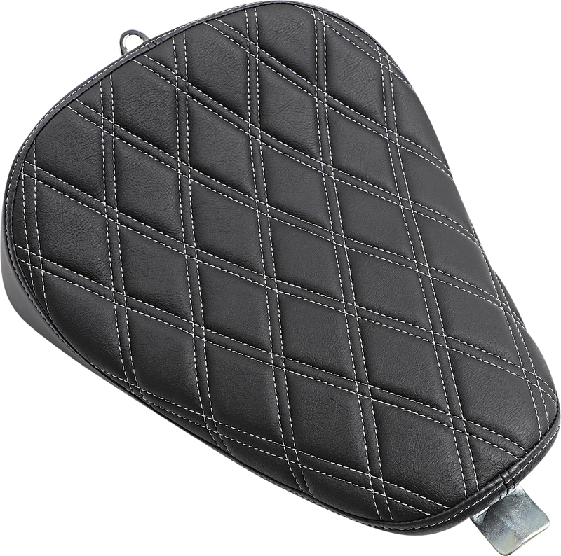 DRAG SPECIALTIES SEATS, Drag Specialties Seats Bobber Solo Seat - Double Diamond Silver Stitch for 2010-2022 Harley-Davidson XL Models - Part 0804-0740