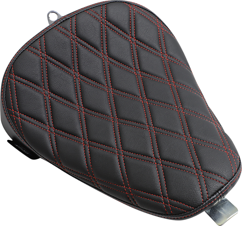 DRAG SPECIALTIES SEATS, Drag Specialties Seats Bobber Solo Seat - Double Diamond - Red Stitch for Harley XL 2010-2022 (Part #0804-0741)