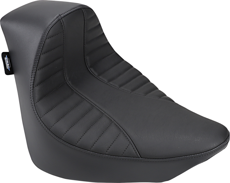 DRAG SPECIALTIES SEATS, DRAG SPECIALTIES SEATS EZ-Solo Seat with Scorpion Stitch - Vinyl for Harley FL/FX 2018-2022 | Part Number 0802-1150