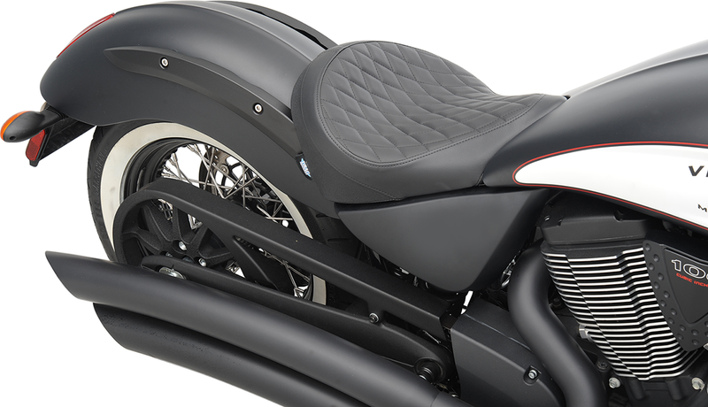 DRAG SPECIALTIES SEATS, DRAG SPECIALTIES SEATS Low Solo Seat - Diamond Stitch - Black for Victory '03-'17 (Part Number 0810-1601)