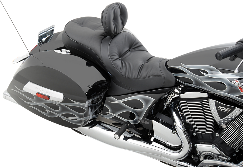 DRAG SPECIALTIES SEATS, DRAG SPECIALTIES SEATS Low-Profile Touring Seat Pillow Style Black for Victory 2010-2015 Part 0810-1542