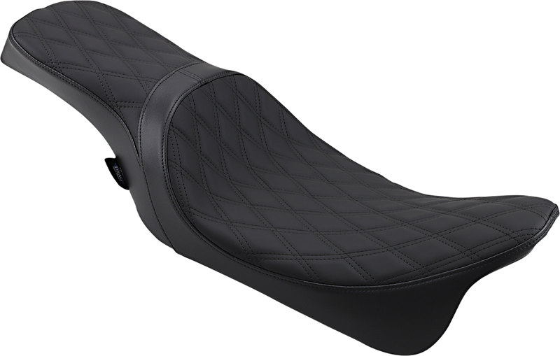 DRAG SPECIALTIES SEATS, Drag Specialties Seats Predator 2-Up Seat with Double Diamond Pattern and Black Stitching for Harley FL 2008-2023 - Part Number 0801-1270