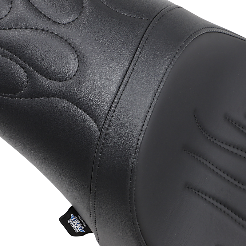 DRAG SPECIALTIES SEATS, Drag Specialties Seats Predator Flame Stitched Seat for Harley FL/FX 2000-2017 - Part 0802-0468