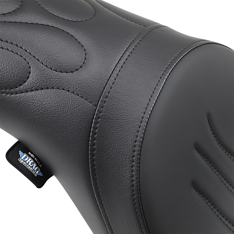 DRAG SPECIALTIES SEATS, DRAG SPECIALTIES SEATS Predator Flame Stitched Seat for Dyna '06-'17 – Part No. 0803-0290