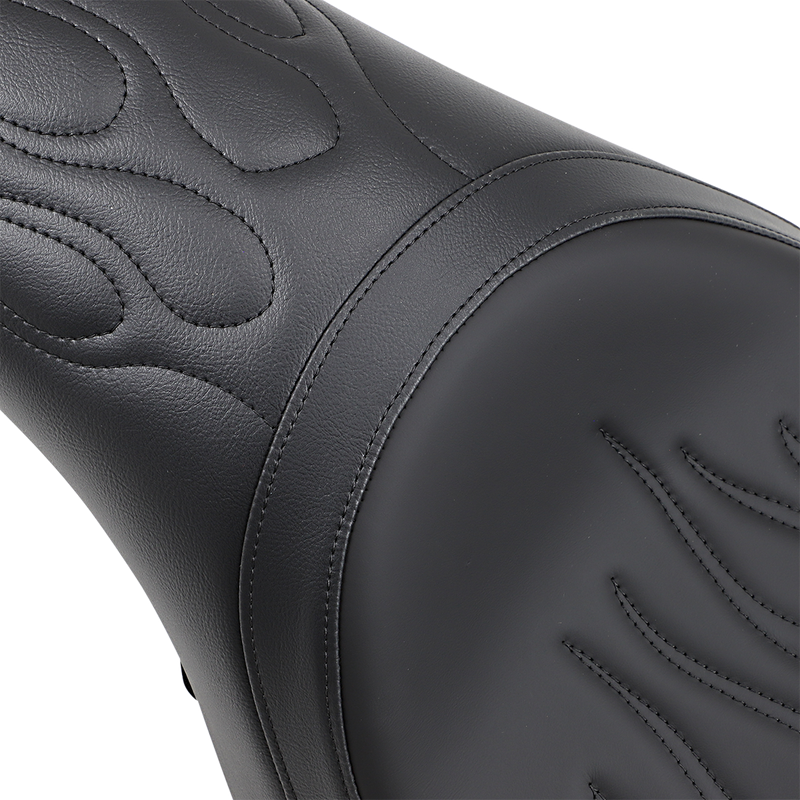 DRAG SPECIALTIES SEATS, Drag Specialties Seats Predator Seat with Flame Stitching for XL Models 2004-2022 - Part #0804-0399