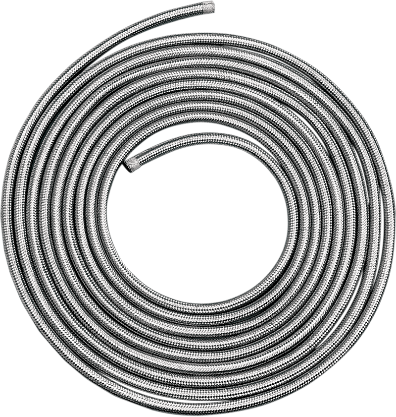 Drag Specialties Braided Oil and Fuel Hose - Stainless Steel 3/8 inch x 6 feet 096617-HC9