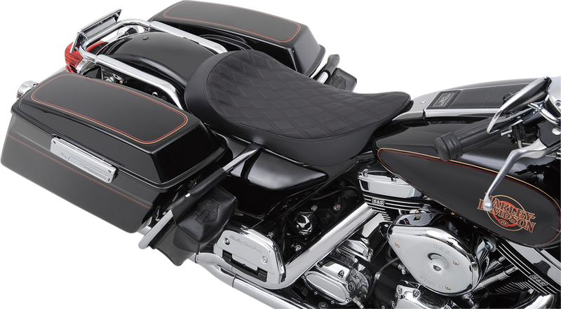 DRAG SPECIALTIES SEATS, Drag Specialties Seats Low Solo Seat - Double Diamond for FLHR/FLHX 1999-2007, Part No. 0801-1155