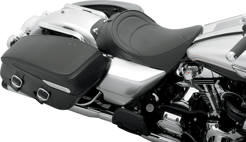DRAG SPECIALTIES SEATS, DRAG SPECIALTIES SEATS Solo Seat with Driver Backrest - FLH '97-'07, Mild Stitched, 0801-0493
