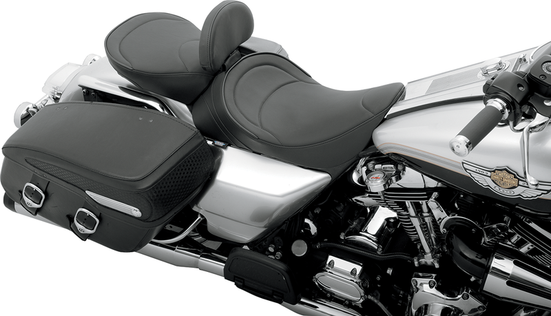DRAG SPECIALTIES SEATS, DRAG SPECIALTIES SEATS Solo Seat with Driver Backrest - FLH '97-'07, Mild Stitched, 0801-0493