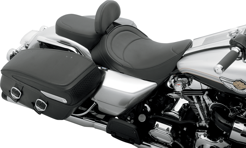 DRAG SPECIALTIES SEATS, DRAG SPECIALTIES SEATS Solo Seat with Driver Backrest - FLH '97-'07, Mild Stitched, 0801-0493